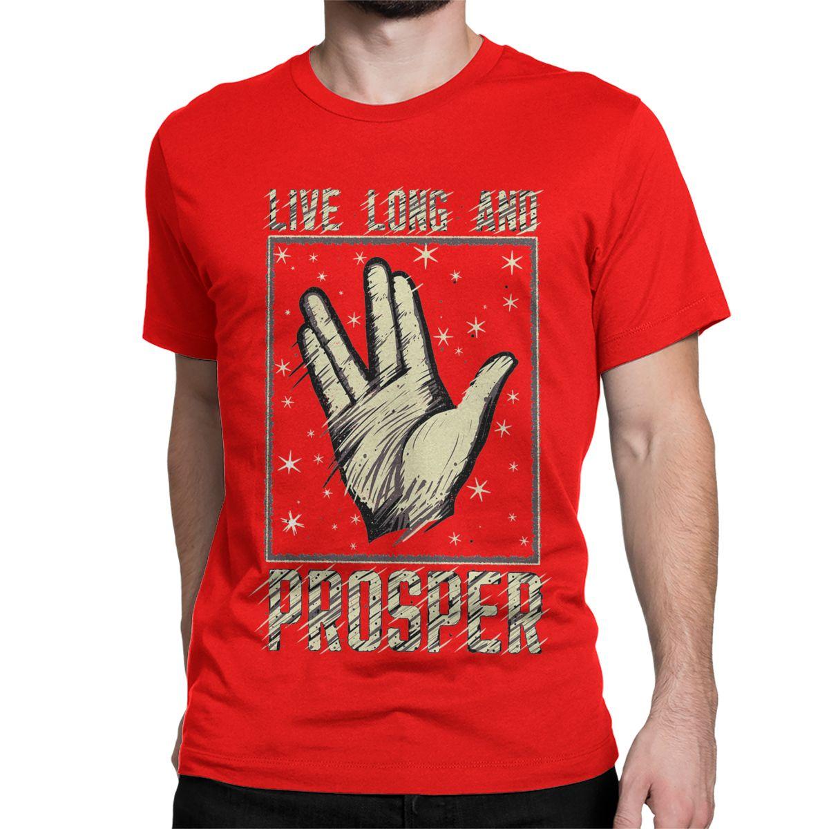 Живи долго и процветай Кино Мужские Женские Футболки StarTrek Вулкан Новинка Футболки Короткий Рукав Футболка Чистый Хлопок Принт Одежда S