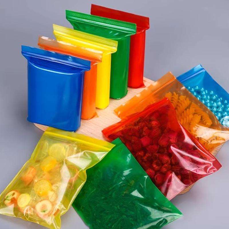 Small Size Colored Self Sealing Bag Jewelry Packaging Pouch Handmade Material Accessory Storage Pocket Shopping Mall Sample Sack PE Plastic Bag