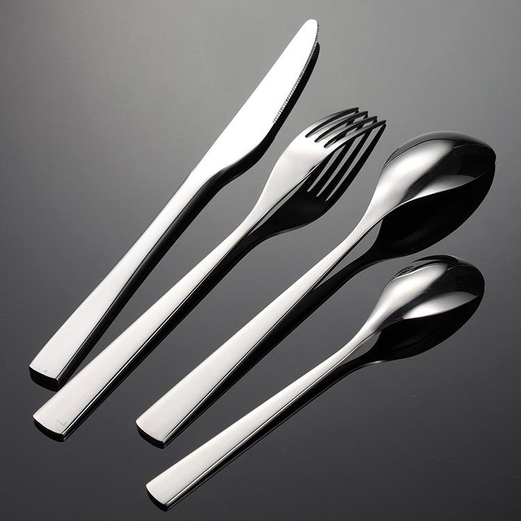 304 Stainless Steel Steak Knife, Fork and Spoon Three-piece Set Straight Edge New Era Set Home European Hotel Western Food