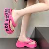 Thick-soled Height-enhancing Flip-flops for Women Fashionable Non-slip Soft-soled Beach Shoes for Summer Wear