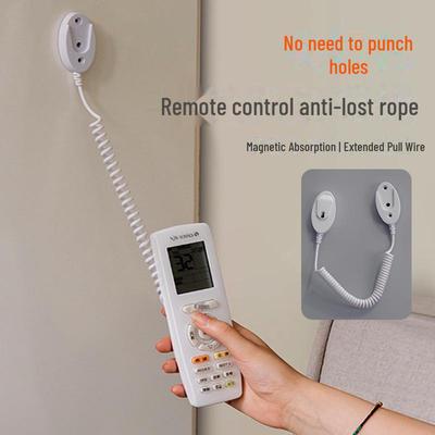 Wall-Mounted Magnetic Anti-Lost TV & AC Remote Holder with Anti-Theft Strap