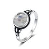 Bague Vintage Cuivre Sable Étoilé, Pierre Précieuse Étoilée Ronde & Anneau Sculpté, Bijoux Mode Bohème pour Femmes Transfrontalier