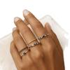 Eco-friendly Gold and Blue Diamond Stackable Ring Set - European & American Style Women's Five-Piece Jewelry Collection