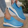 2026 Autumn Fashion New Women's Solid Color Simple Slip-On Rhinestone Decorated Breathable Sneakers