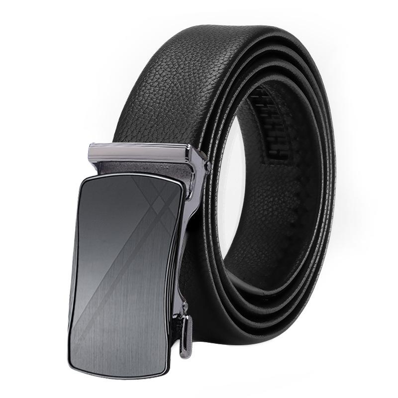 

Мужской ремень из натуральной кожи с автоматической пряжкой, мужской ремень для костюма, повседневный деловой стиль, ремень из коровьей кожи для мужчин 130cm