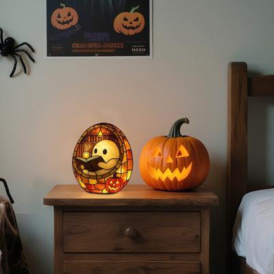 Handmade Ghost Reading Book Lamp Adorable Ghost Ghost Decor Halloween Ghosts Night Light Flickering Light Resin Night Light