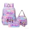 Three-Piece Kpop Demon Hunter Girl Color School Bag Lunch Bag Pencil Case Set Gift Box