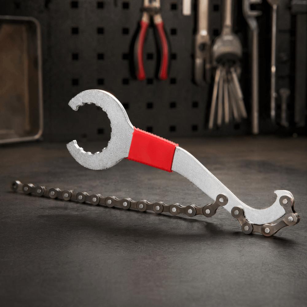 20cm Length Freewheel Wrench Stainless Steel Sprocket Remover Wrench Bike Chain Whip Bike Repair