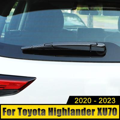 Autocollants de garniture de couvercle d'essuie-glace arrière de voiture ABS, accessoires pour Toyota Highlander Kluger XU70 2020 2024 2024 2024 Hybrid