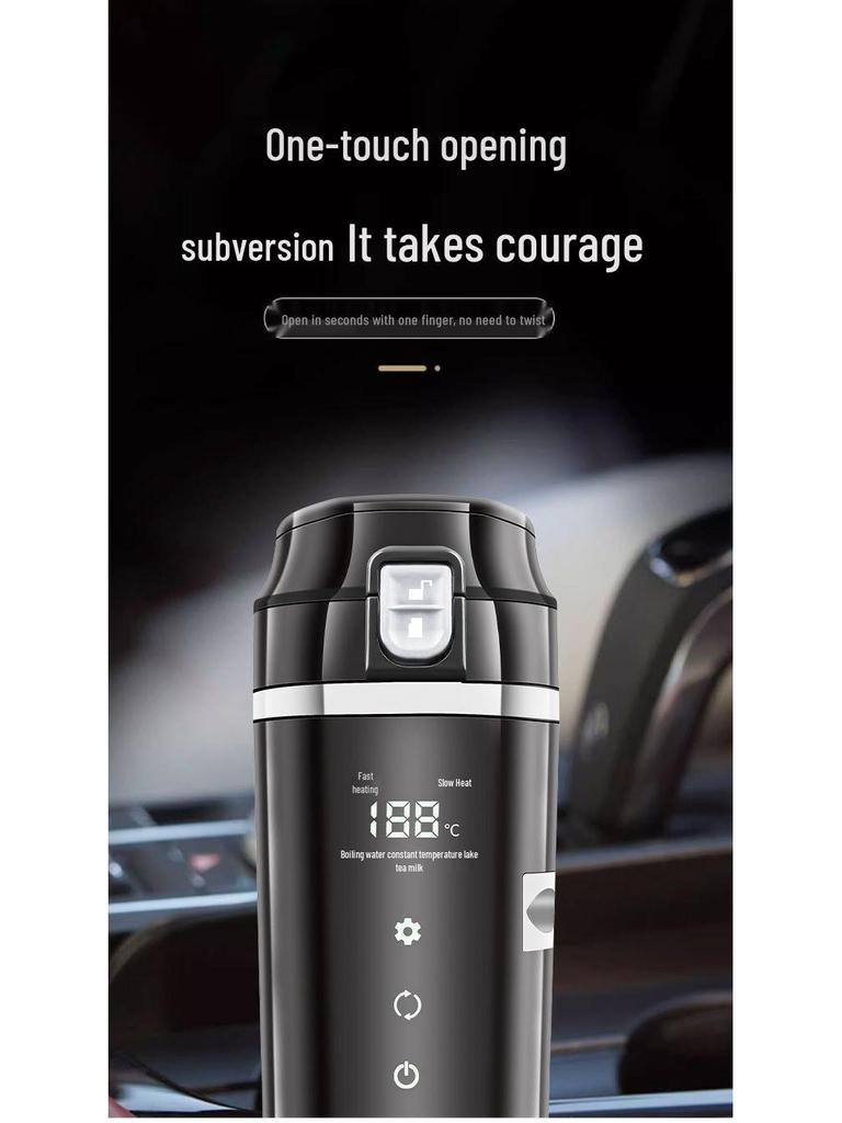 Smart Stainless Steel Travel Car Kettle - Insulated Heating Cup