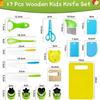 17-Piece Kids' Pretend Play Knife Set: Safe Plastic Fruits & Vegetables