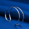 Luxurious 925 sterling silver exquisite double-layer open bracelet for women's fashion parties, wedding jewelry