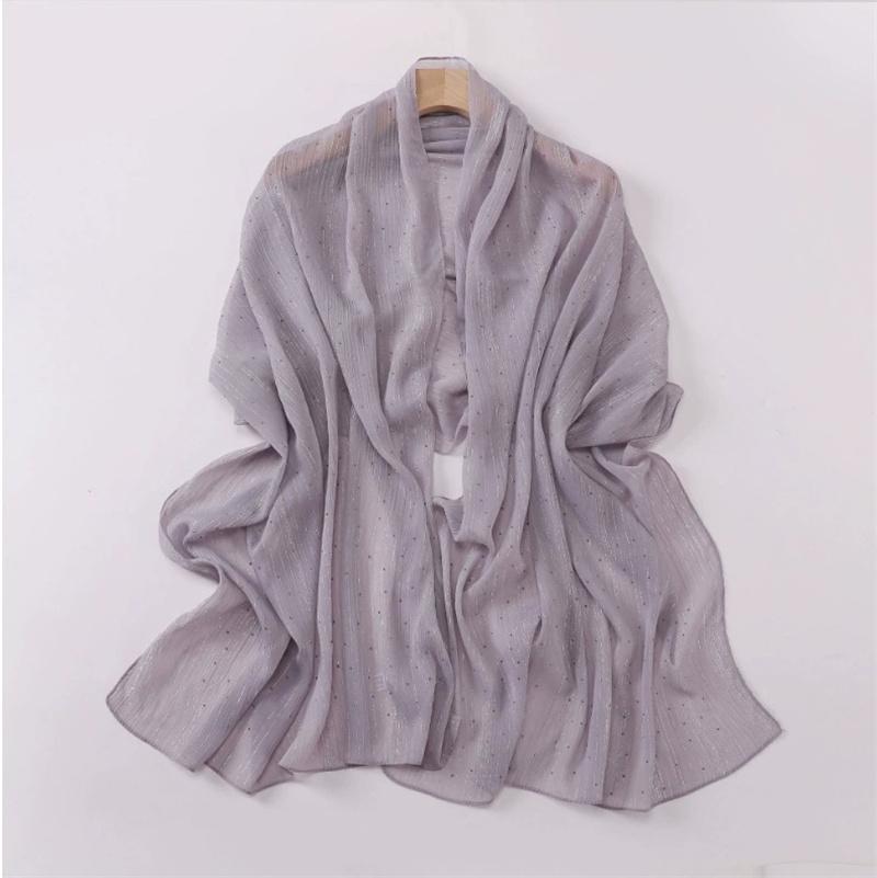 Plain Wrinkle Rhinestone Shiny Dot Shimmer Shawls Scarf High Quality Wrap Beach Pashmina Stole Bufandas Muslim Hijab 180*70Cm