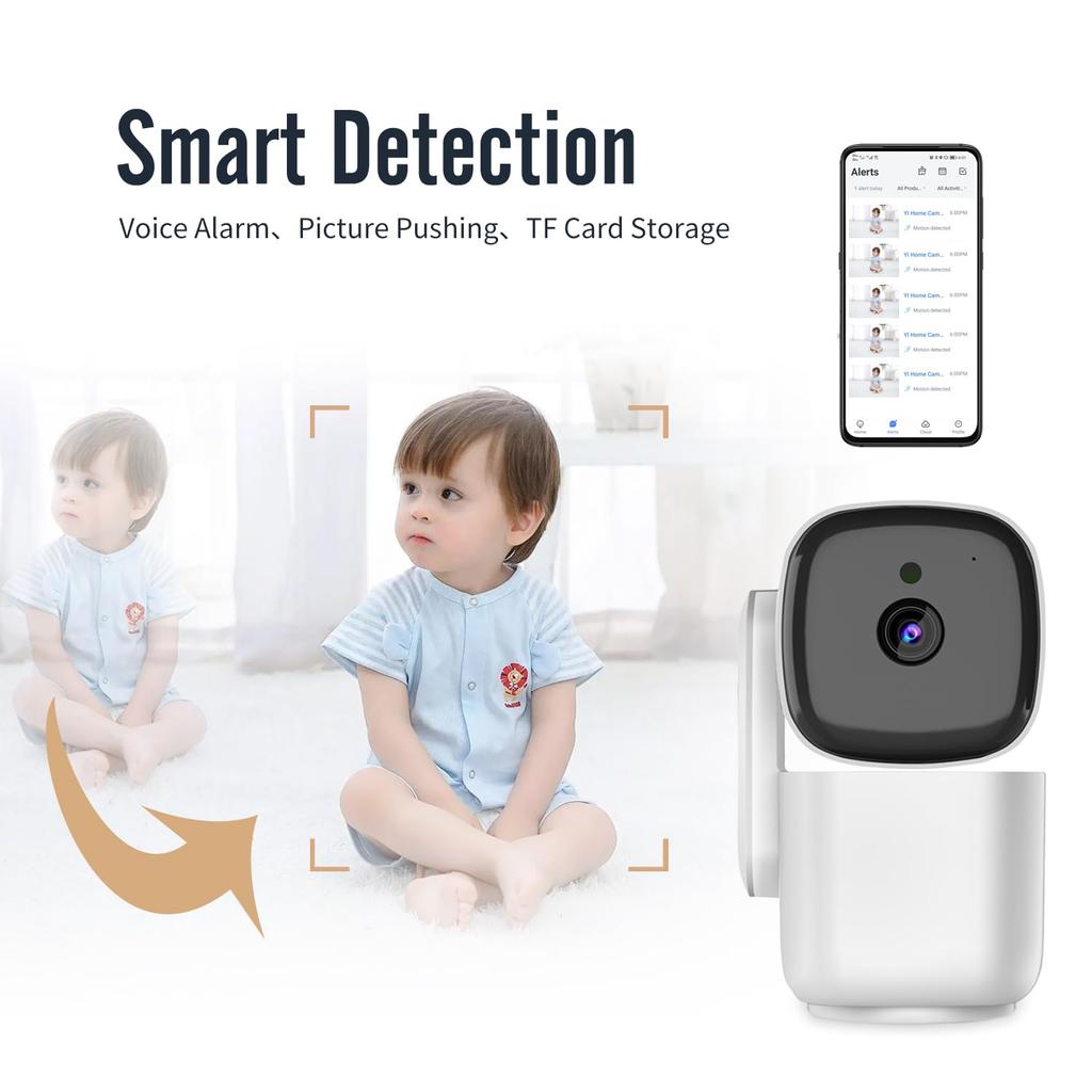 2025 New Indoor Pan-Tilt Surveillance Smart Camera, 1080p HD Dog Camera W/Night Vision, Motion Detection for Baby & Pet Monitor