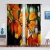 Autumn Fall Season Maple Leaves Orange Sheer Curtain for Living Room Voile for Window Blinds Bedroom Tulle Drape Kitchen Curtain