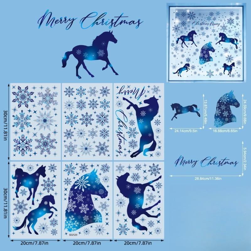 1 Set Of New White Snowflake Reindeer Window Stickers Christmas Showcase Glass Door Static Decoration Stickers