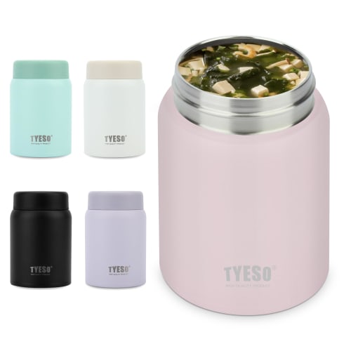 

TYESO Vacuum Insulated Soup Jar, 280ml, Small, Lightweight, Compact, Convenient, Portable, Stainless Steel, Keeps Soup Hot or Cold, Wide Mouth Design,