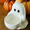 Ceramic Ghostly Figurine Candle Stand Halloween Themed Decorative Accent Candy Serving Tray For Holiday Table Setting