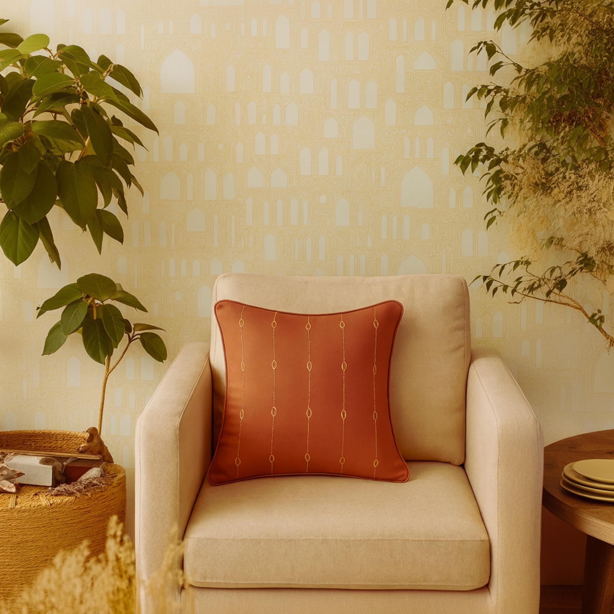 

Rust Chikankari Cushion Cover іржавий