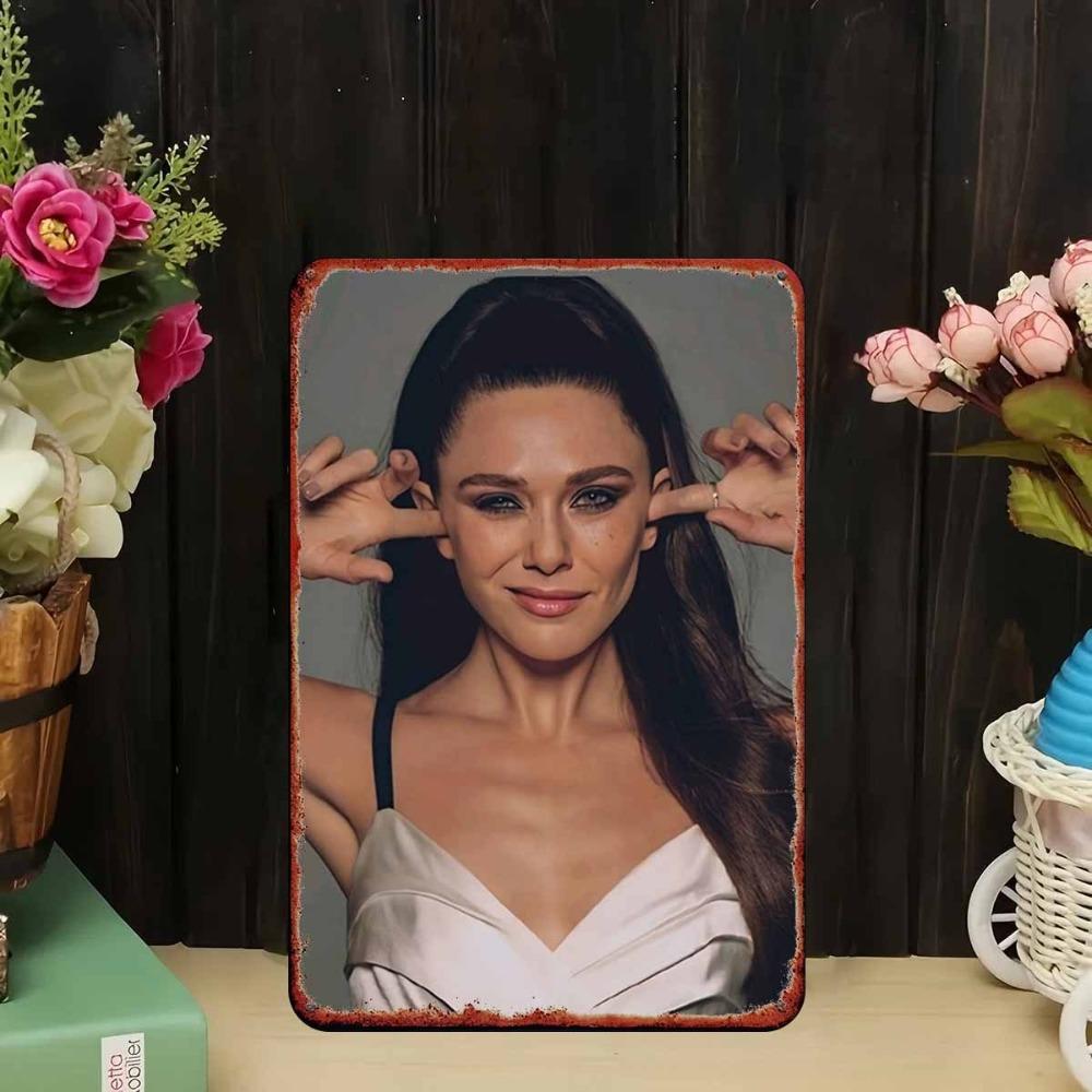 

Vintage Metal Sign Elegant Woman Portrait Tin Art Plate for Bedroom Bar Garage Garden Outdoor Wall Decor 20x30cm