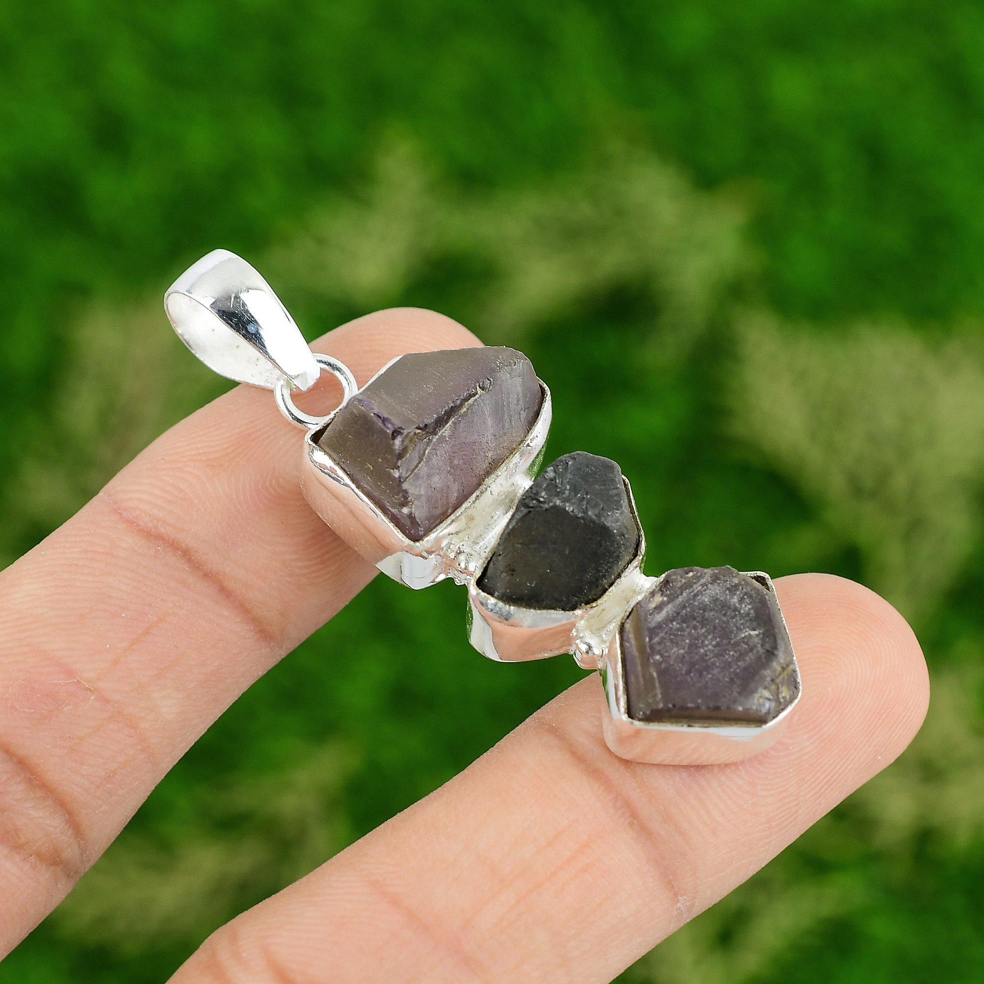 

Sisters Day Sale African Amethyst Rough Gemstone New Pendant 925 Sterling Silver