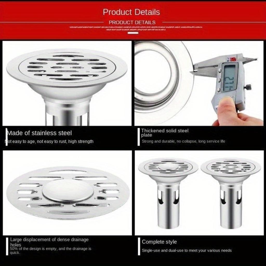 Stainless Steel Floor Drains Anti-odor Drainer Shower Strainer Cover Bathtub Ground Leakage Bathroom Hardware Accessories