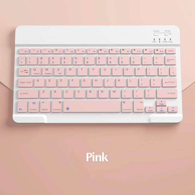 Spanish/English Bluetooth Keyboard 10 inch for iPad Air Pro Wireless Rechargeable Keyboard for Phone Tablet Laptop Universal