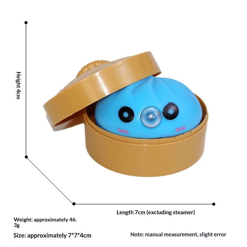 

Cute Bubble-Blowing Squeeze Bun With Steamer Basket Toy Squishy Dumpling Stress Relief Fidget Toy Gift синий