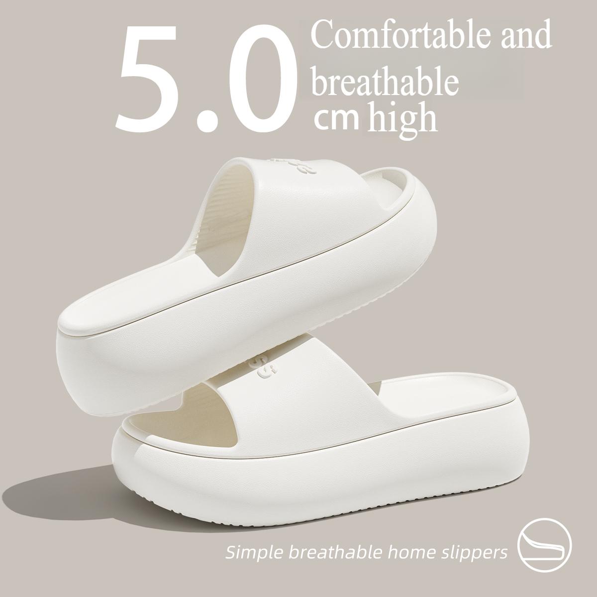 

Летние женские тапочки, для пляжа, увеличивающие рост, на толстой подошве, противоскользящие, крутые женские тапочки 35-36 белый