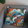 2D Colorful Fish Artistic Throw Pillow Cover Pattern Cushion Cover Suitable For Sofa Bedroom Car Pillow Cover