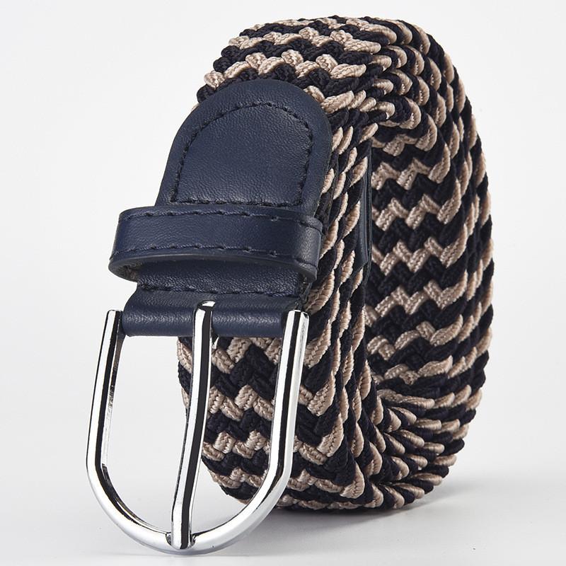 Stylish Woven Stretch Casual Mens Belt With Alloy Buckle For Fashionable Wear