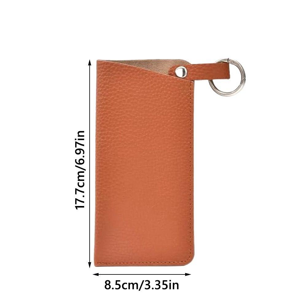 Solid Color Sunglasses Storage Bag with Keyring Hanging Sunglasses  Eyewear Accessories
