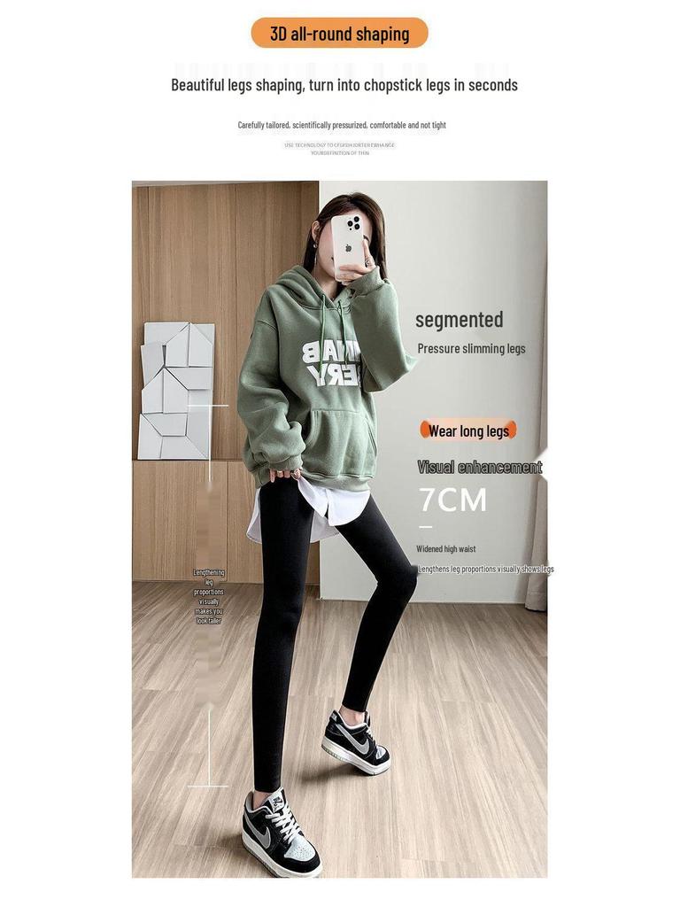 Women's High-Waisted Fleece-Lined Shark Leggings: Winter Warm Slimming Yoga Pants