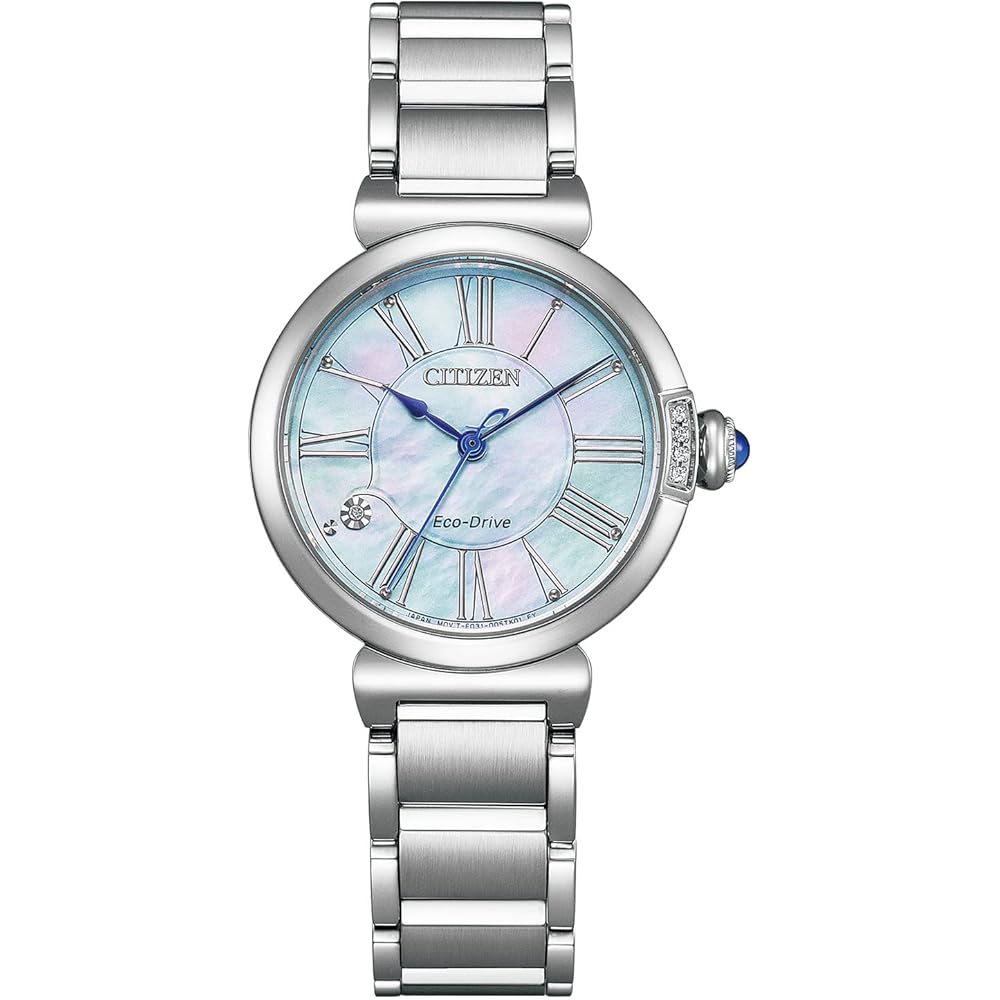 

Годинник CITIZEN L EM1060-87N (Діамантовий/Водонепроникний/Жіночий) Еко-Драйв на сонячній енергії КОЛЕКЦІЯ ROUND Білий перламутр Сріблястий