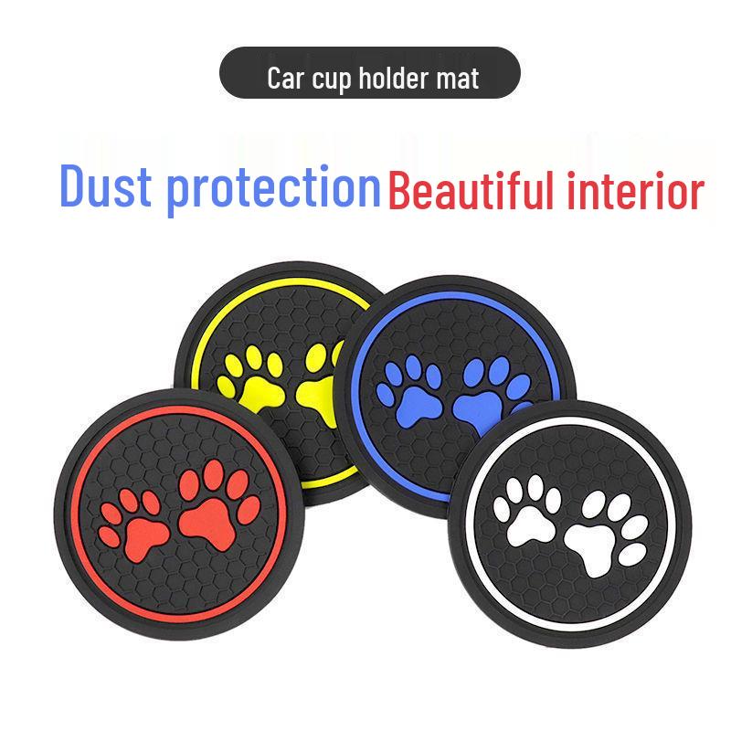 Cartoon Car Coaster: Non-Slip Round Interior Mat for Universal Use