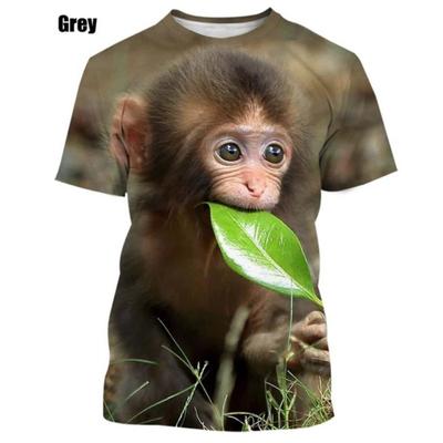 T-shirt Décontracté à Manches Courtes pour Homme avec Imprimé Petit Singe T-shirt pour Homme
