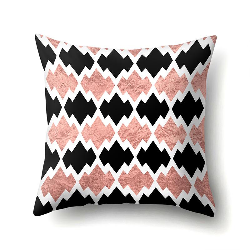 Polyester Pillow Case Automobile Decoration Home Printed Pillow Case Automobile Sofa Simple Waist Cushion Cover