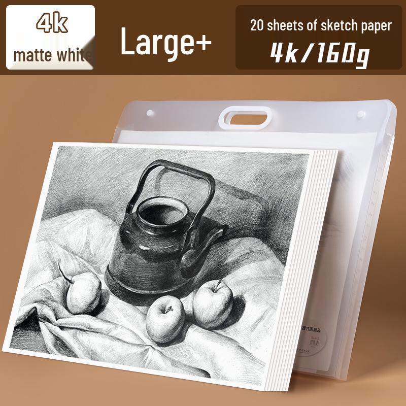 4K Frosted Art Portfolio: Student Handbag & Drawing Paper Storage Album 8K