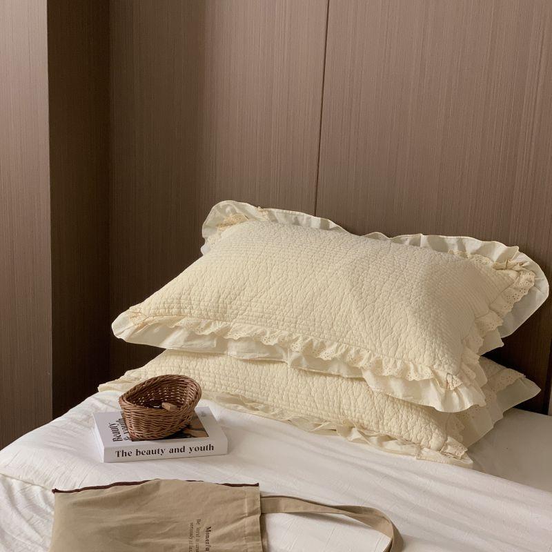 Korean Adult Double-layer Ruffled Lace A Pair of Pillowcases
