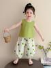 2026 Summer Girls' Cute Polka Dot Backless Vest & Pants Set - Casual Two-Piece for Kids