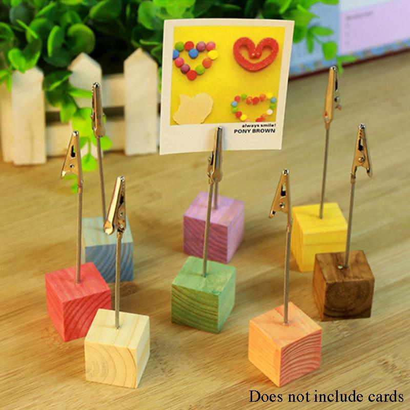 💰Koupit online 6Pcs Mini Wooden Place Card Holder Clips Place Card