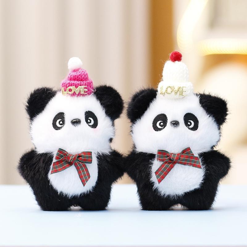 Plush Panda Toy Keychain With Soft Short Plush For Girls Gift Collection