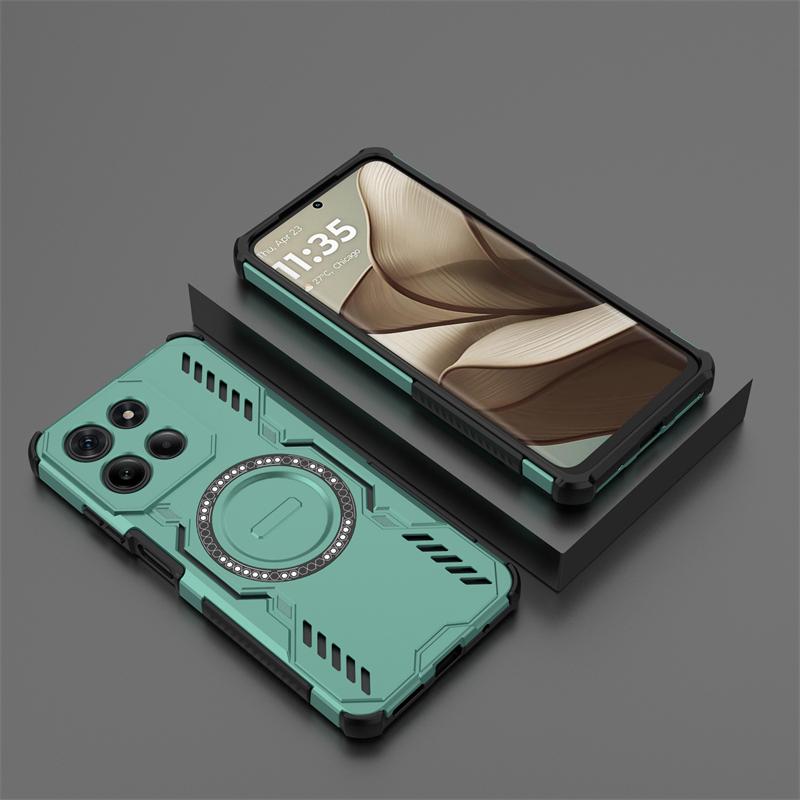 Für Motorola Moto G15 Hülle Für Moto G15 Stoßfest Magnetische Adsorption Kabelloses Laden Rückseite Für Moto G15 Hülle 6,72 Zoll