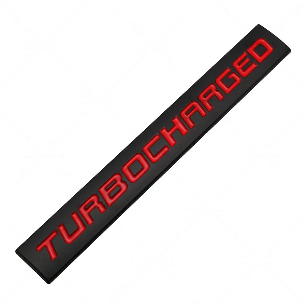 Car Styling Turbocharged 3D Metal Alloy Adhesive Emblem Rear Trunk Badge Fender Sticker Car Body Logo Decal Auto Accessory
