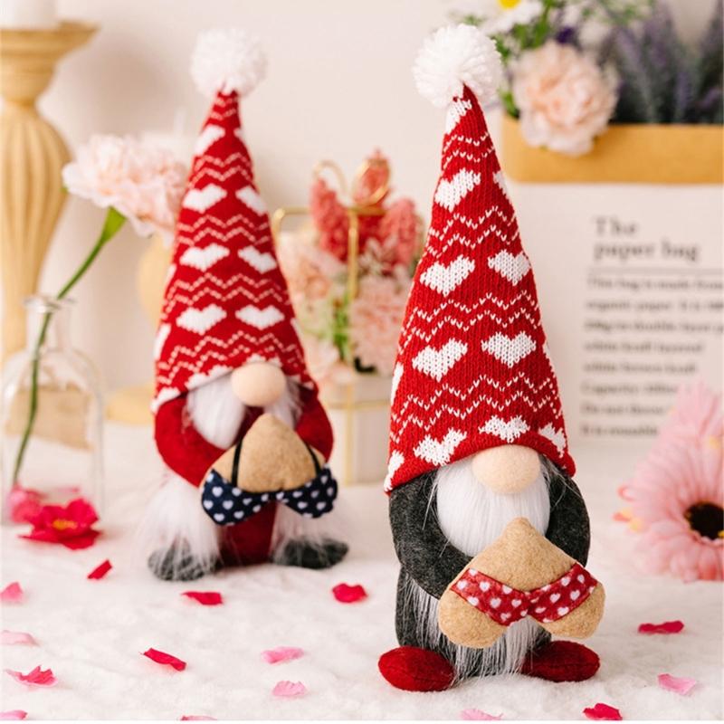 Valentine's Day Gnome Decorations Handmade Gnome Decorations for Table Ornament Valentines Birthday Present
