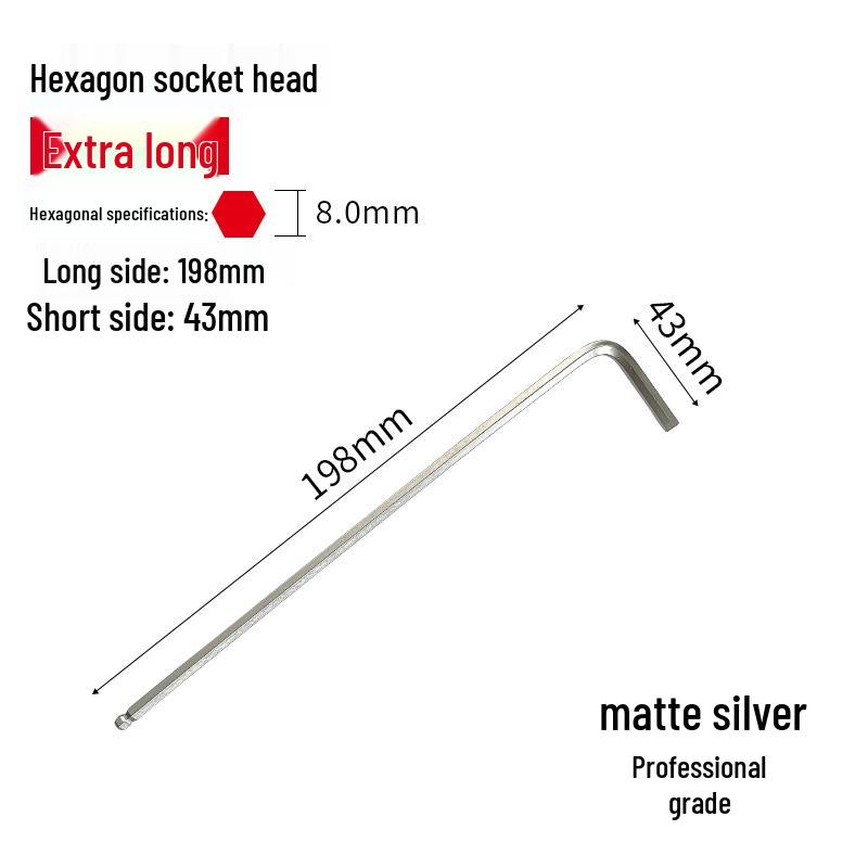 S2 Extended Ball Head Hex Key Wrench, High Strength Hardened 5mm/4mm Hexagonal Tool