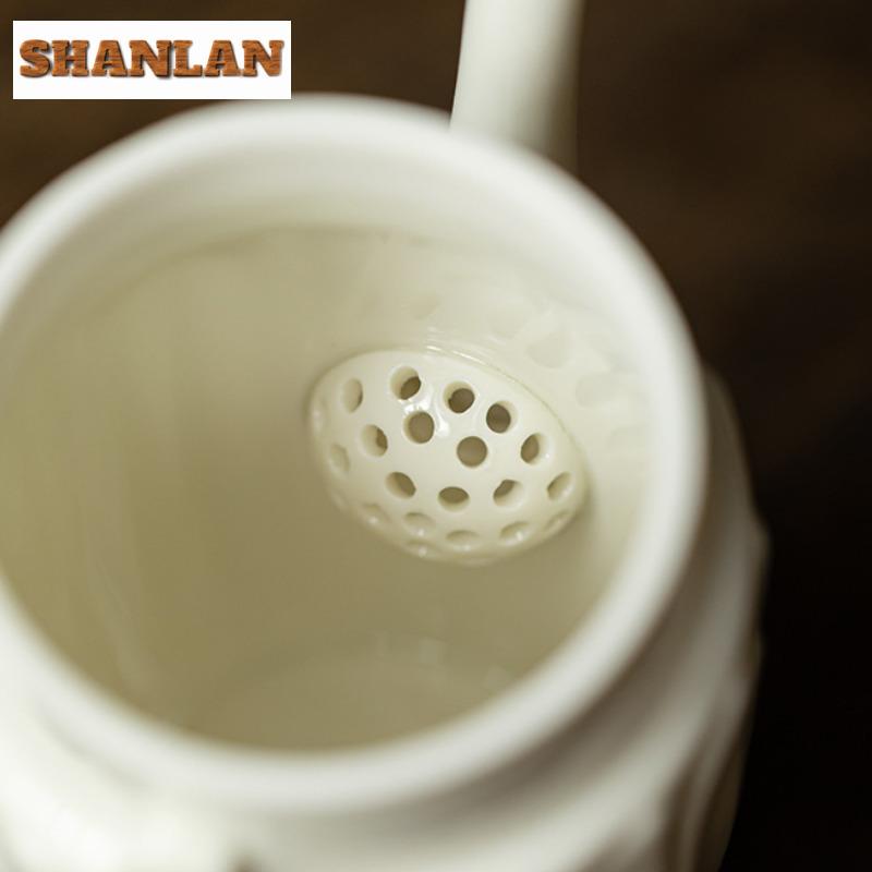 175ML Handmade Ding Kiln White Teapot Luxury Tea Infuser Pot Tea Maker Kettle With Ball Hole Tea Items Accessories Craft Gift