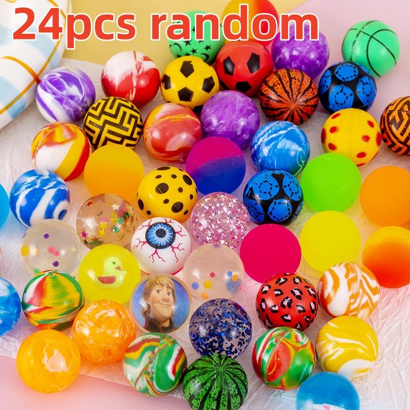 12pcs Twisted Egg Solid Elastic Ball Bounce Ball Solid Street Toy Ball Colorful Elastic Party Guest Gift Silicone Bounce Ball