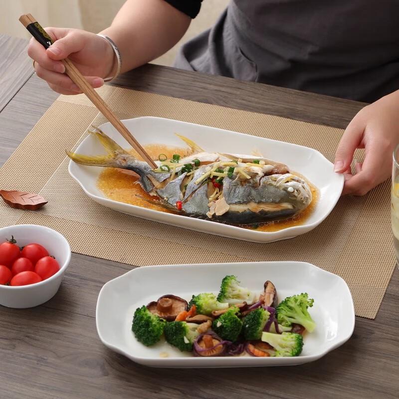 White Porcelain Ceramic Fish Plate