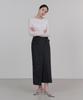 Illoje Asymmetrical Belt Wool Skirt (Charcoal)